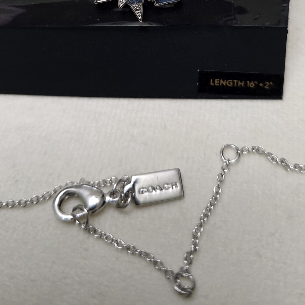 Coach Silver Necklace with Blue Star Pendant - Picture 3 of 4